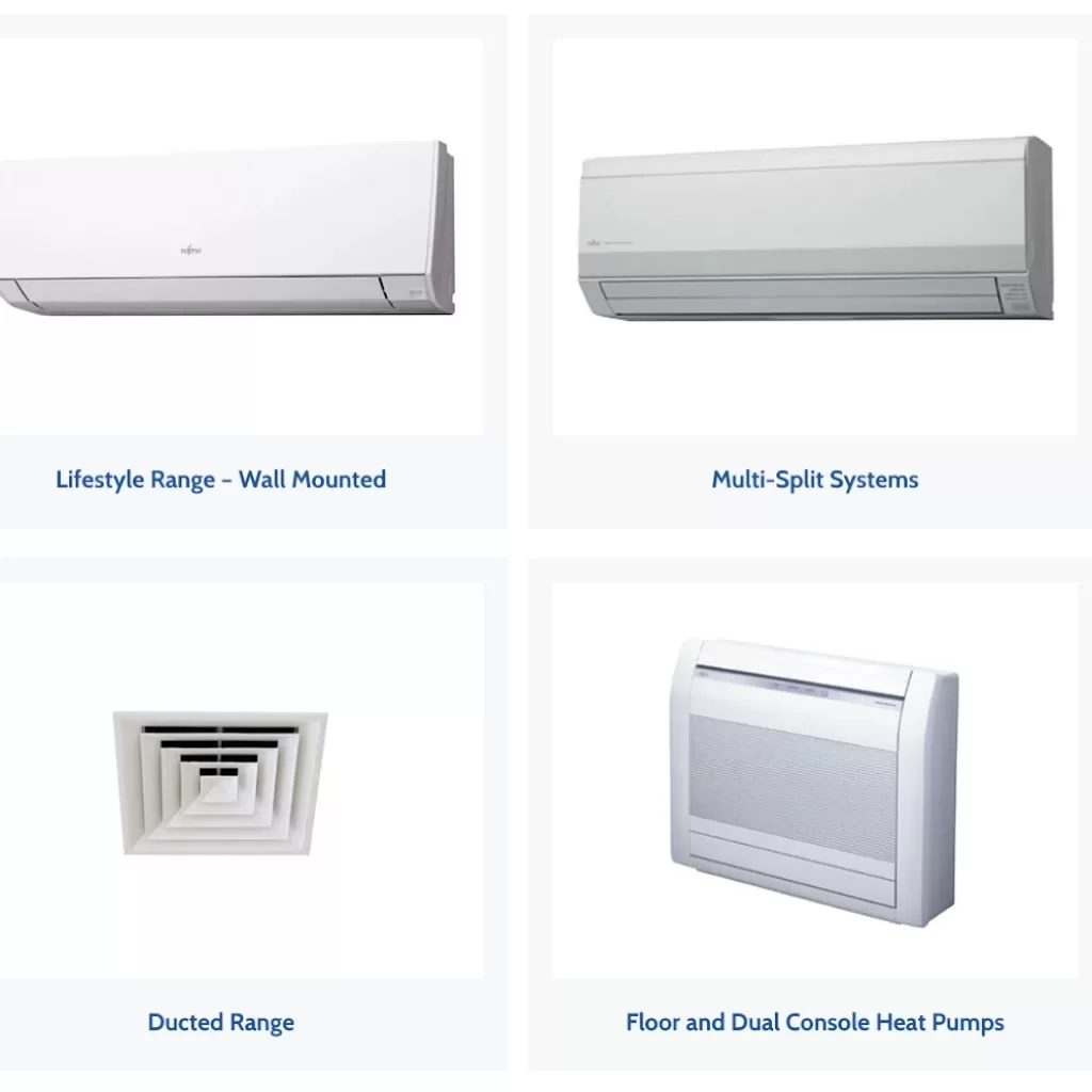Different Fujitsu HVAC systems